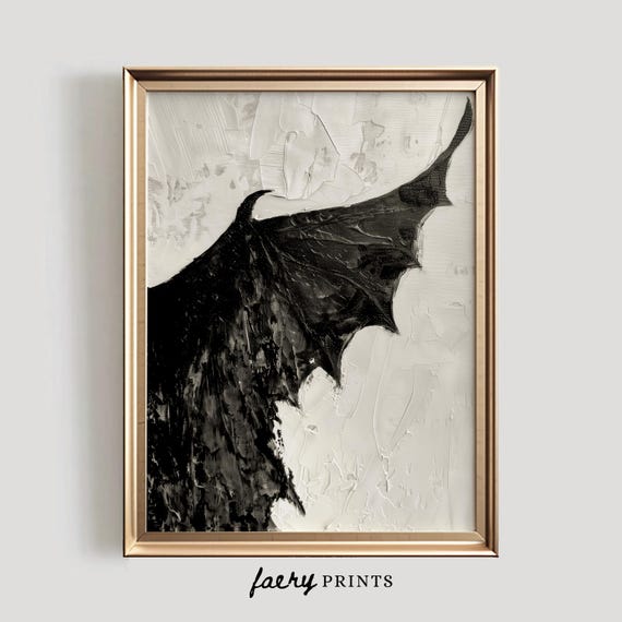 Bat Wings Halloween Dark Moody Art Print