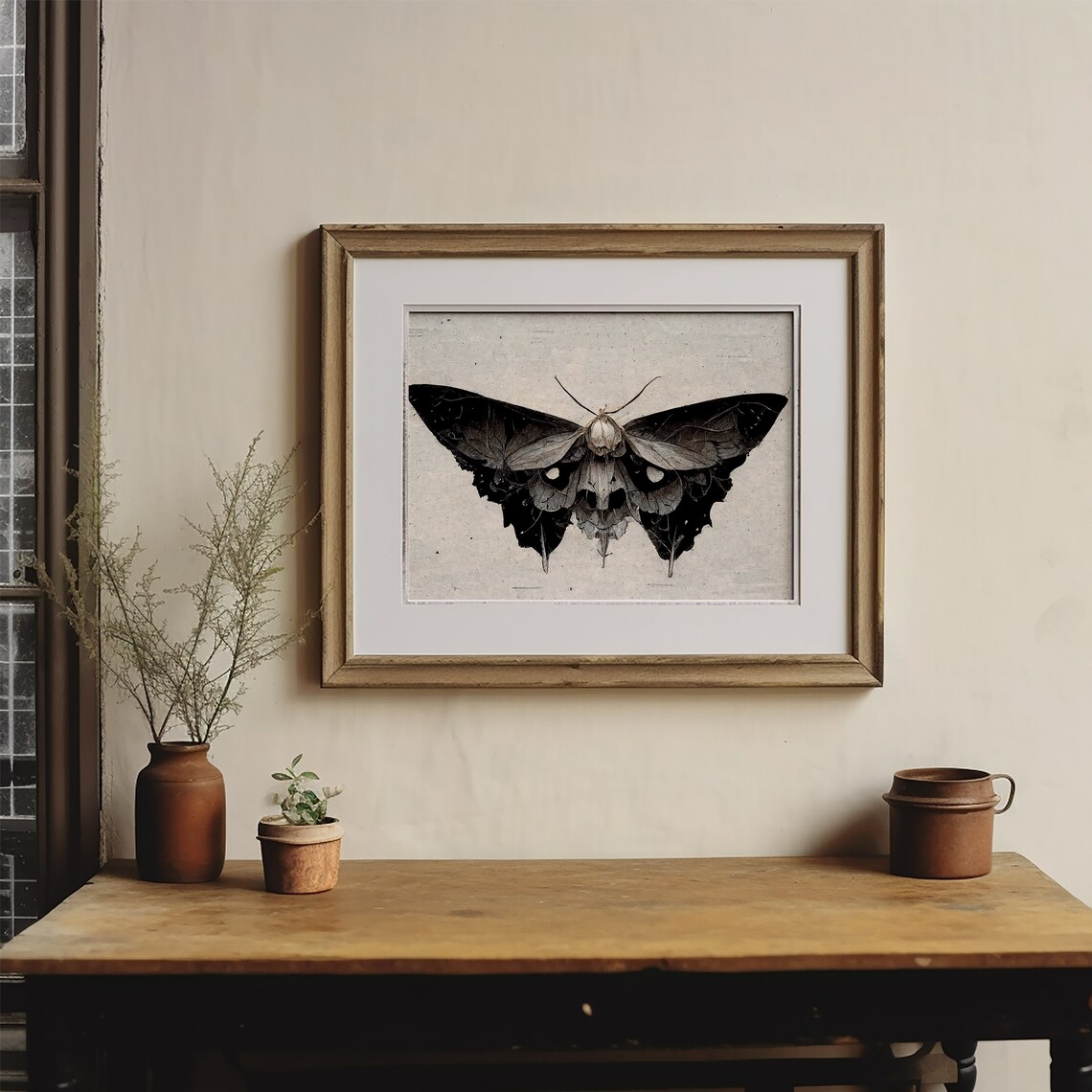 Moth Print, Dark Academia Classical Insect Art - Image 4
