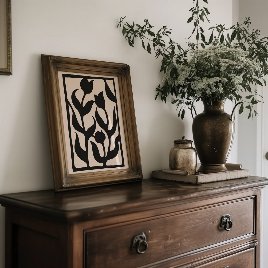 Minimalist Neutral Spring Tulip Art Print - Image 2
