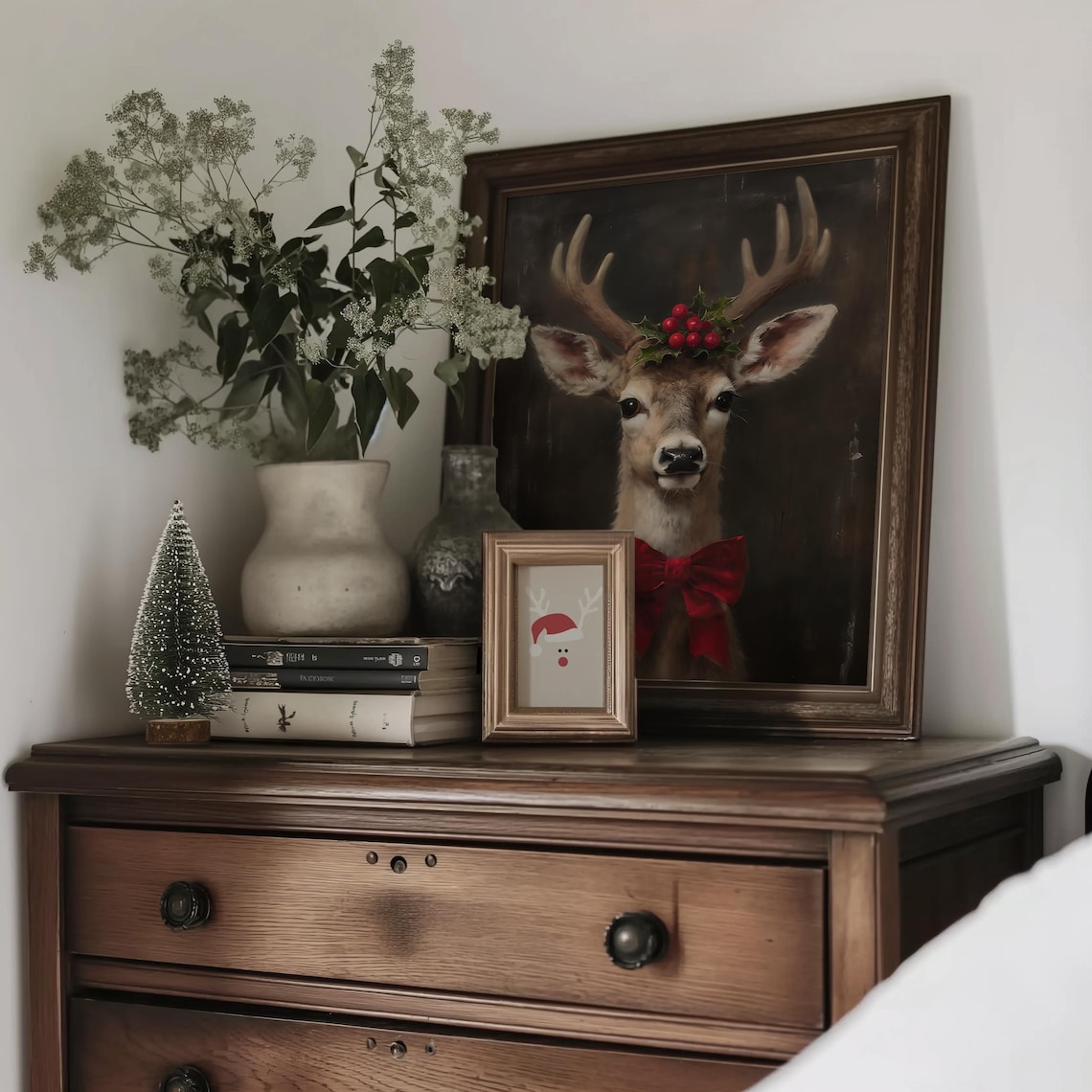 Festive Reindeer Christmas Wall Art, Holiday Print - Image 2