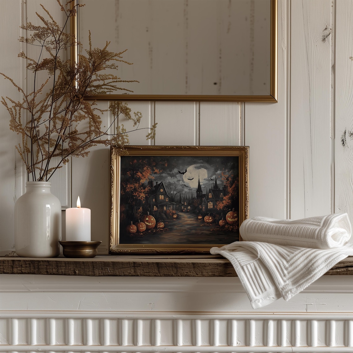 Spooky Halloween Haunted House Art Print - Image 3
