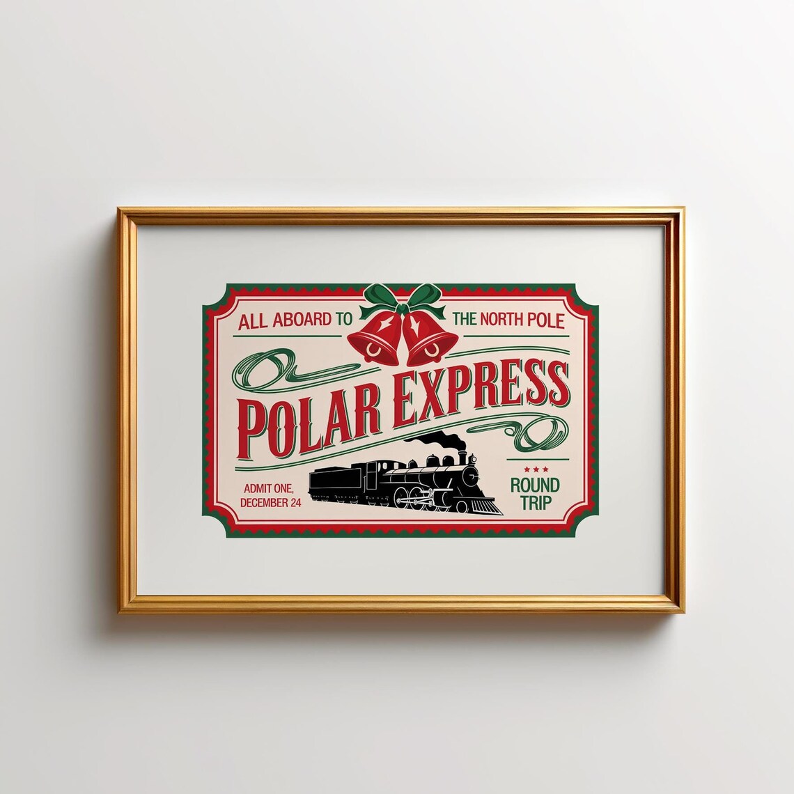 North Pole Ticket Polar Express Art Print