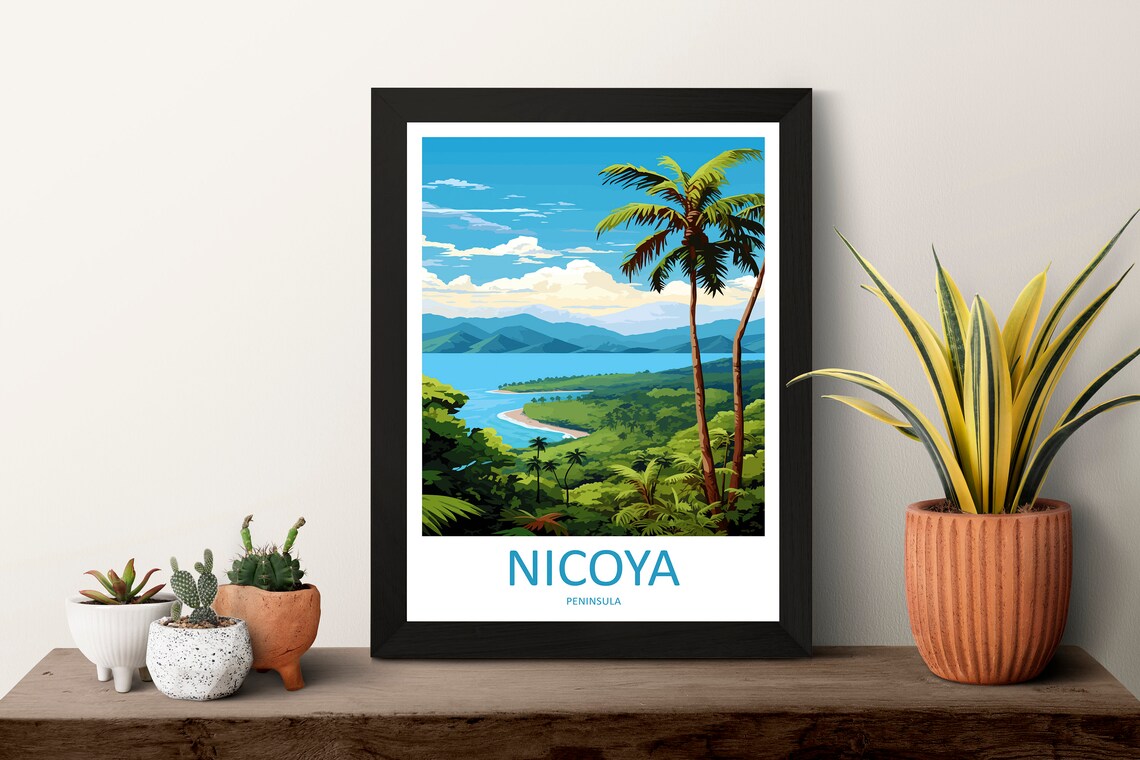 Nicoya Peninsula Costa Rica Jungle Bay Vista Tropical Travel Poster - Image 3