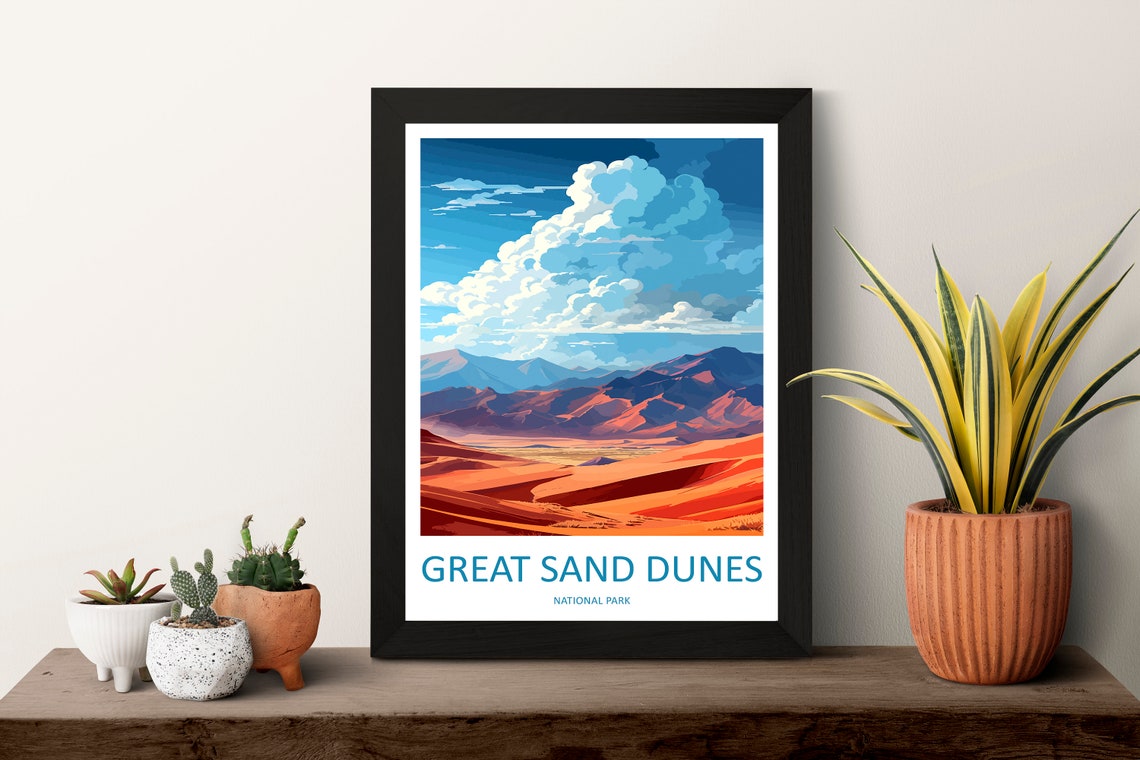 Great Sand Dunes National Park Desert Landscape Travel Poster - Image 3