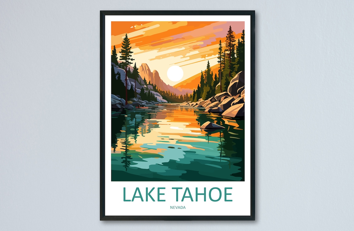 Lake Tahoe Travel Poster, Nevada Wall Art