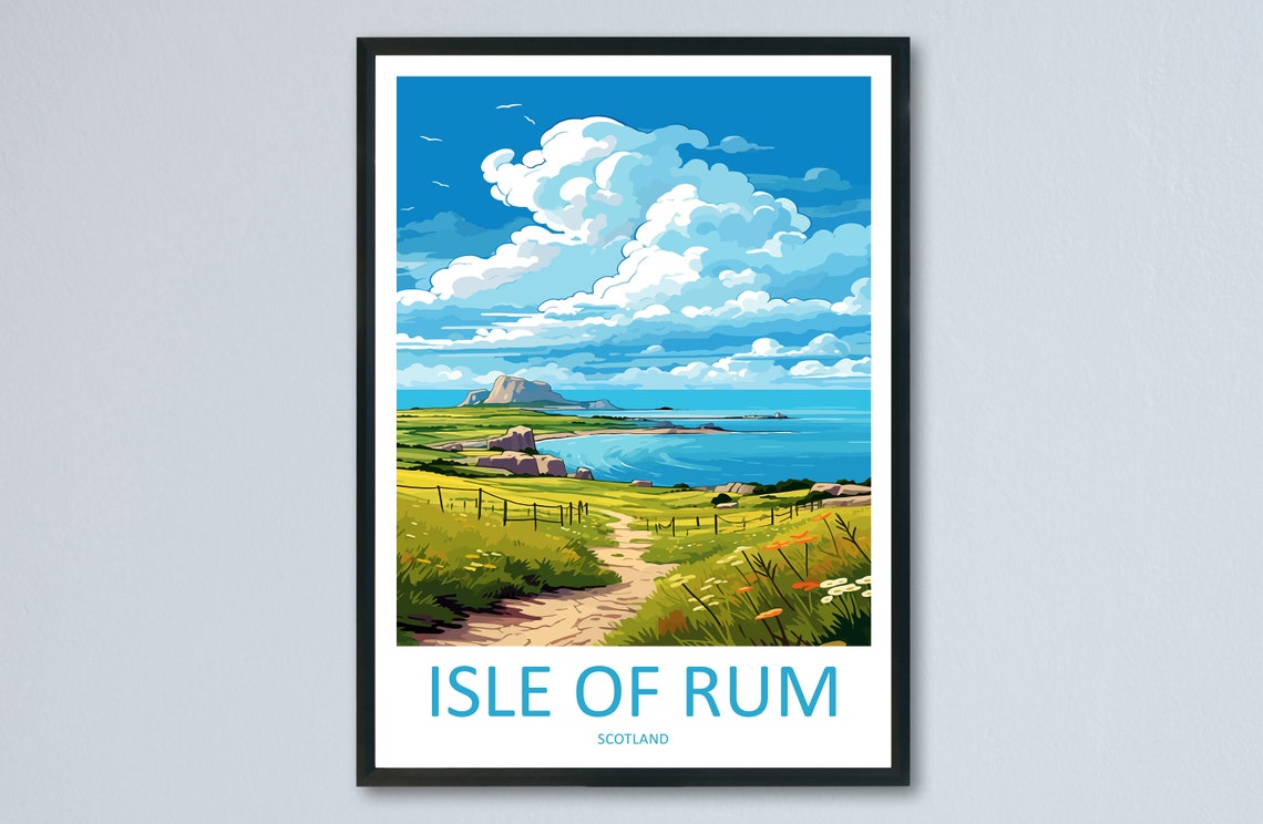 Isle Of Rum Travel Print Wall Art Isle Of Rum Wall Hanging Home Dcor Isle Of Rum Gift Art Lovers Scotland Art Lover Travel Gift