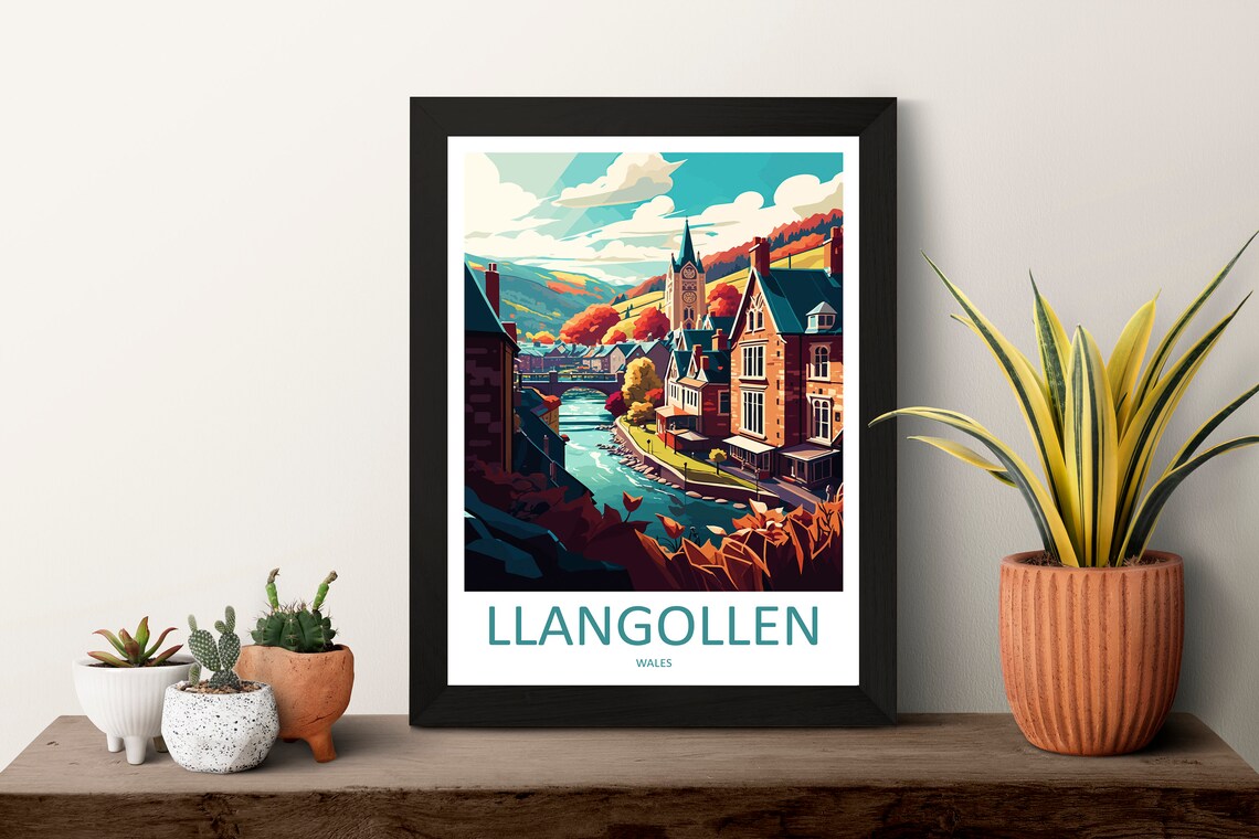 Llangollen Travel Poster, Wales Wall Art - Image 3