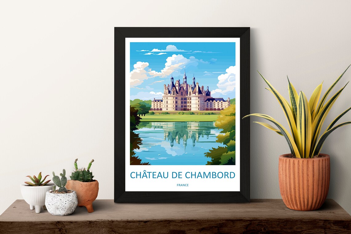 Chateau De Chambord Travel Poster, France Landmark - Image 3