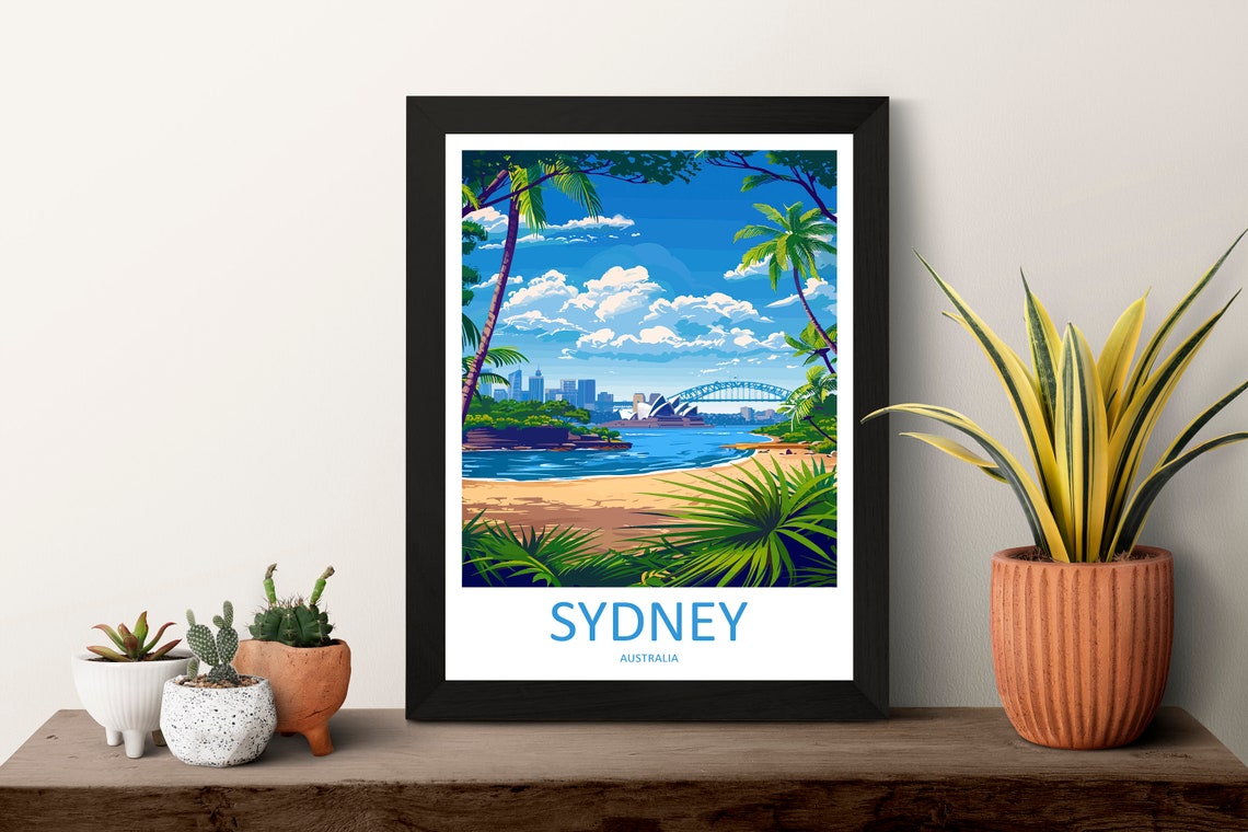 Sydney Australia Beach Opera House Harbour Bridge View Poster - Image 3