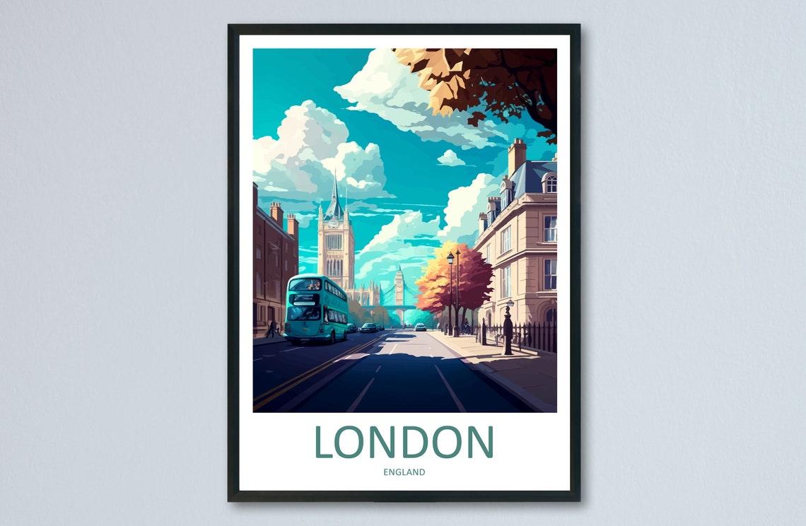 London Travel Print Wall Art London Wall Hanging Home Dcor London Gift Art Lovers England Art Lover Gift London Travel Art Gift London Art