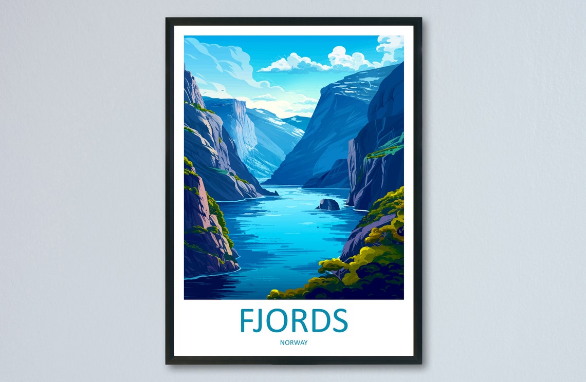 The Fjords Travel Print The Fjords Norway Home Dcor The Fjords Art Print Norwegian Mountains Room Print For Scandinavian Mountains Gift Art