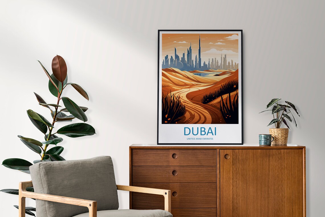 Dubai Travel Poster, United Arab Emirates City View - Image 2
