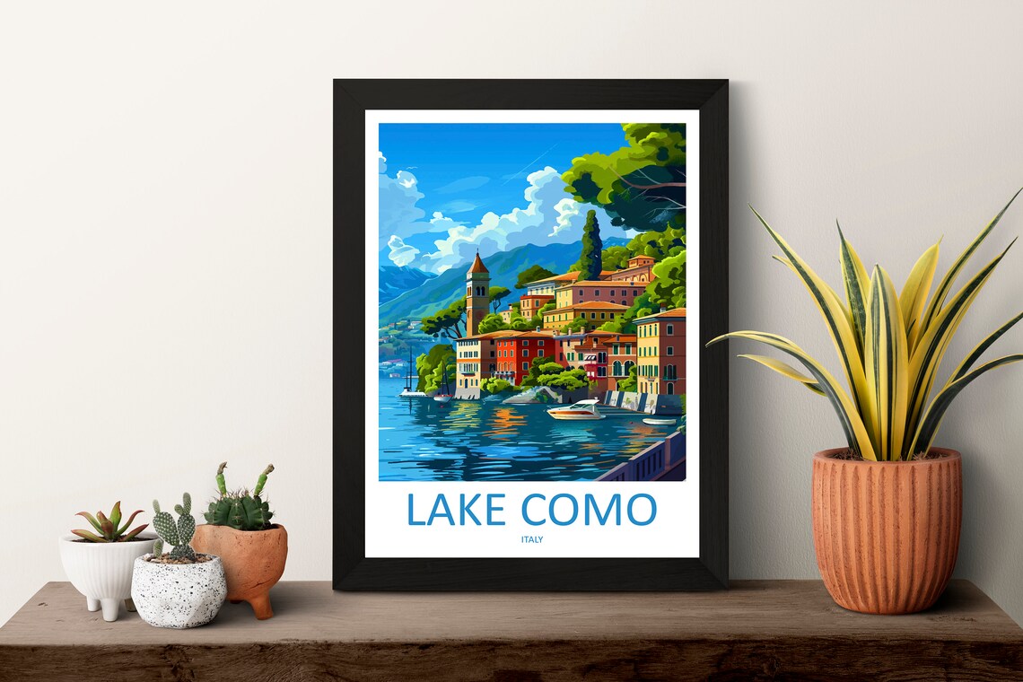 Lake Como Italy Travel Poster, Wall Art Print - Image 3