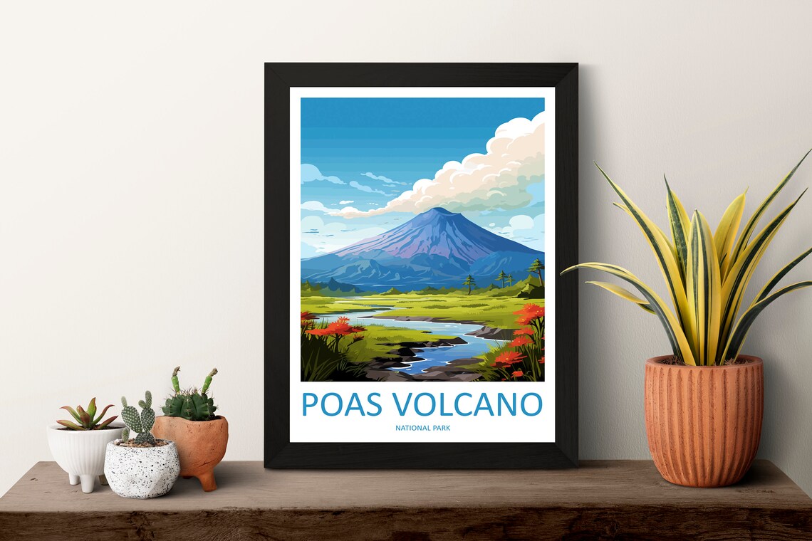 Poas Volcano National Park Costa Rica Crater View Travel Poster - Image 3