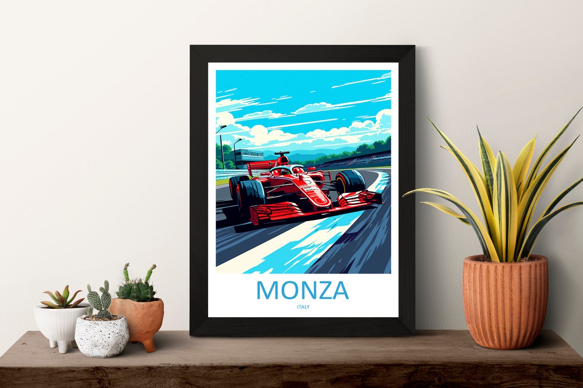 Monza Italy Grand Prix Formula One Race Car Minimalist Poster Art - Image 3