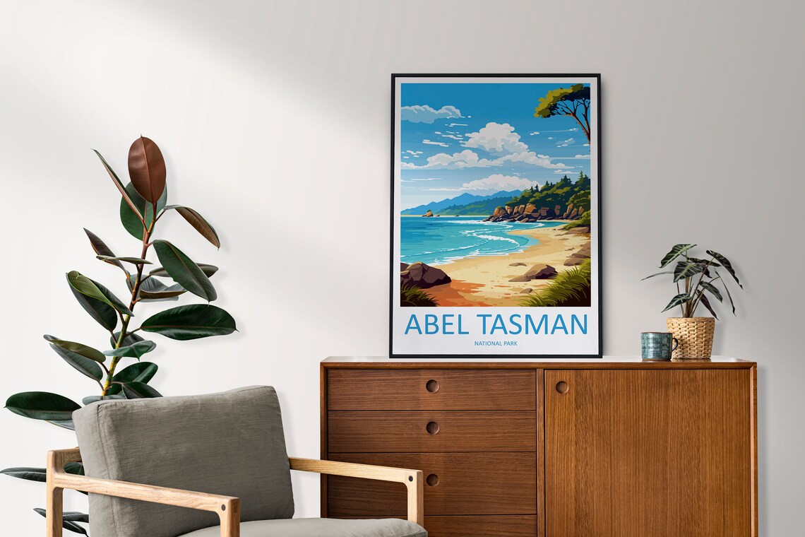 Abel Tasman National Park New Zealand Beach Cove Vintage Poster - Image 2
