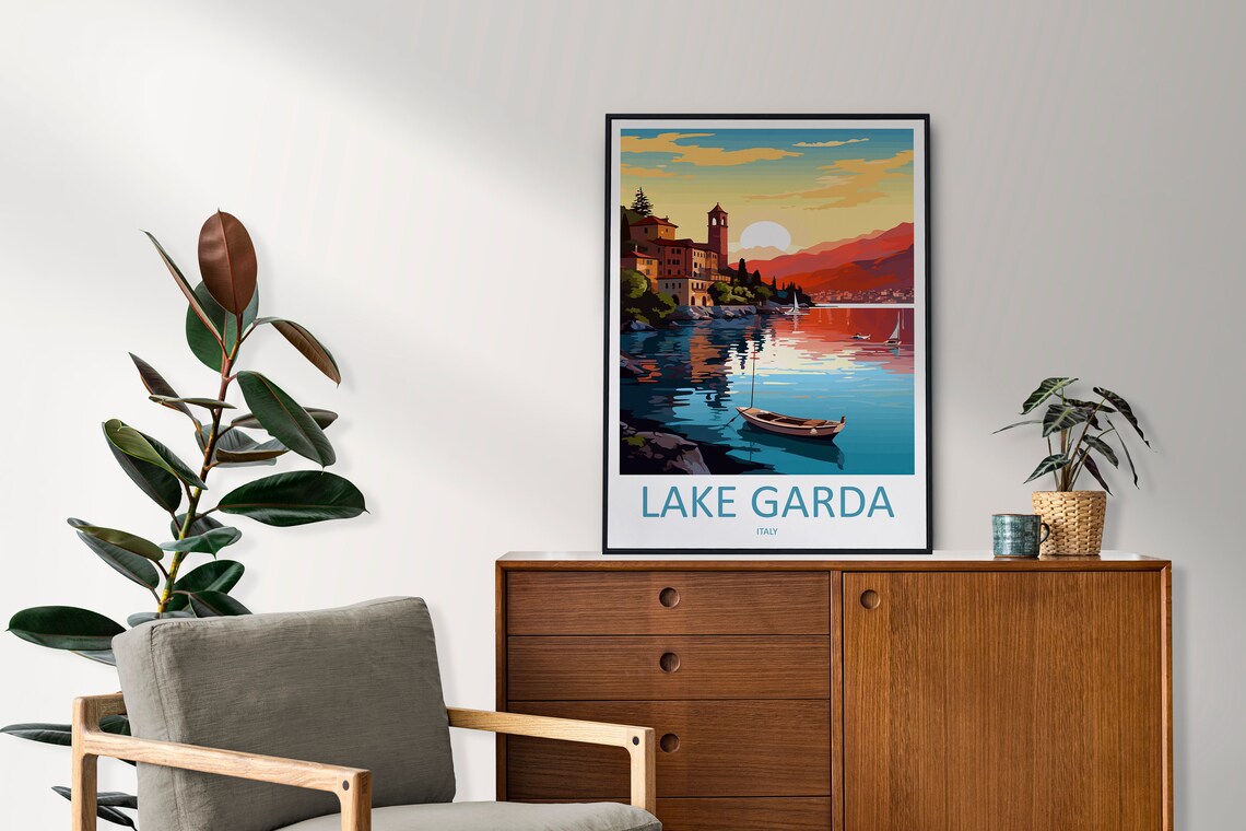 Lake Garda Travel Poster, Lake and Italy Wall Decor - Image 2