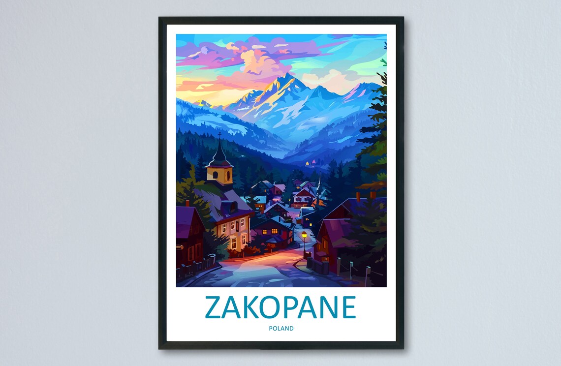 Zakopane Travel Print, Poland Wall Art Poster
