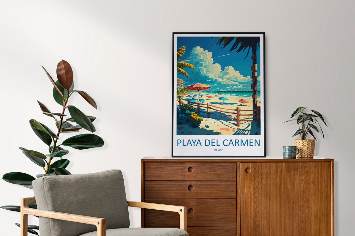 Playa Del Carmen Travel Poster, Place Wall Art - Image 2