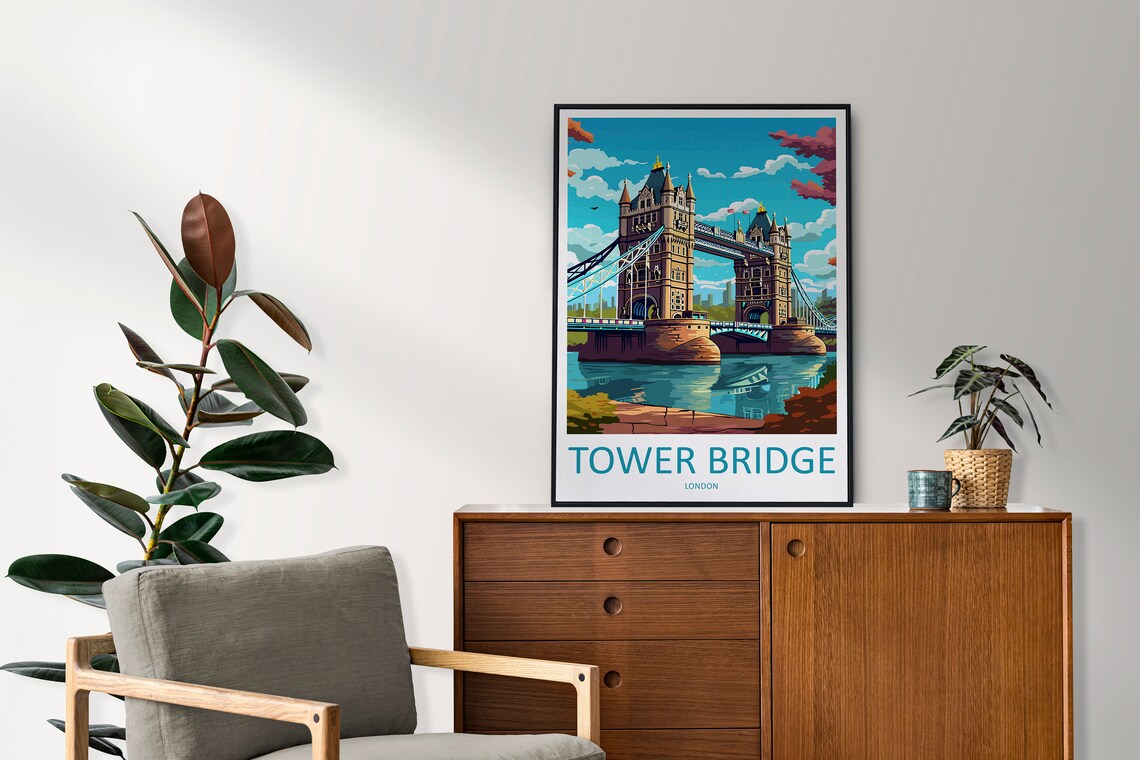 Tower Bridge Travel Poster, England Wall Art - Image 2