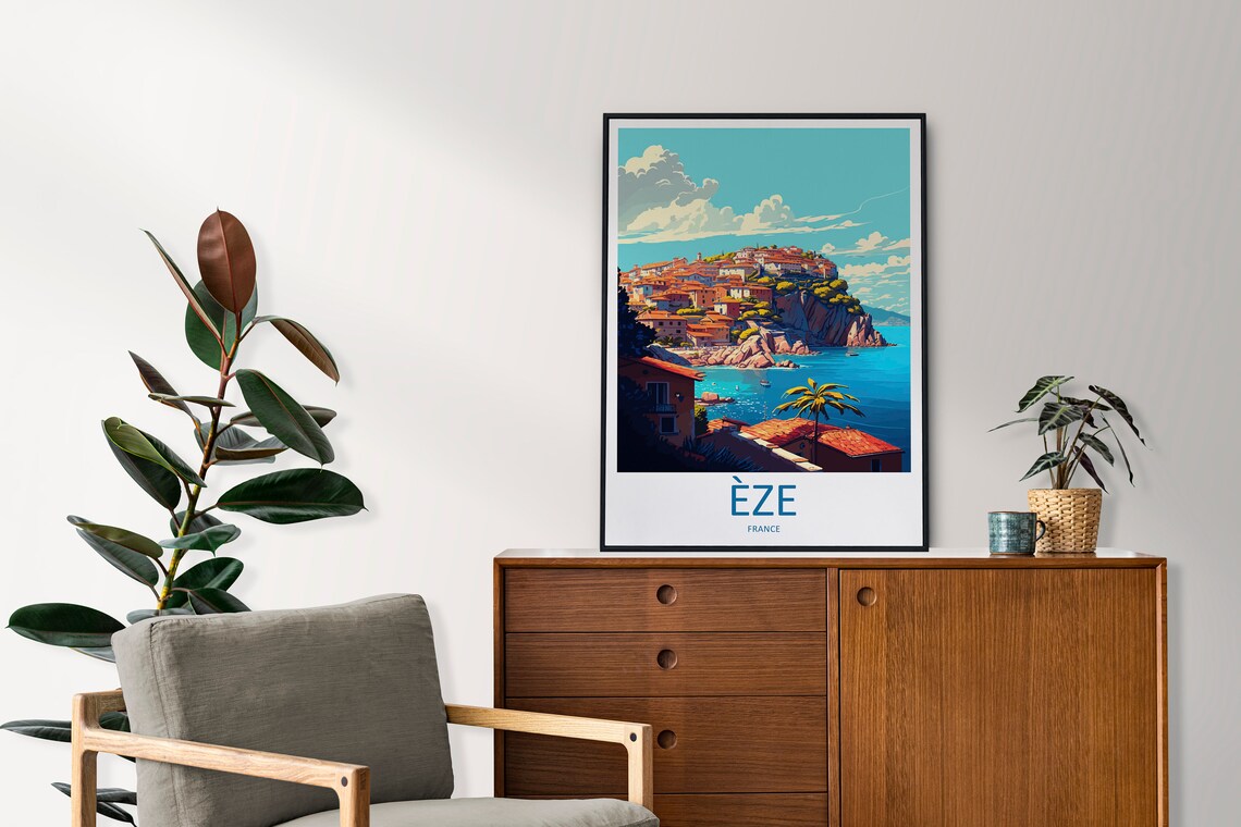 Eze Travel Poster, France Coastal Artwork - Image 2