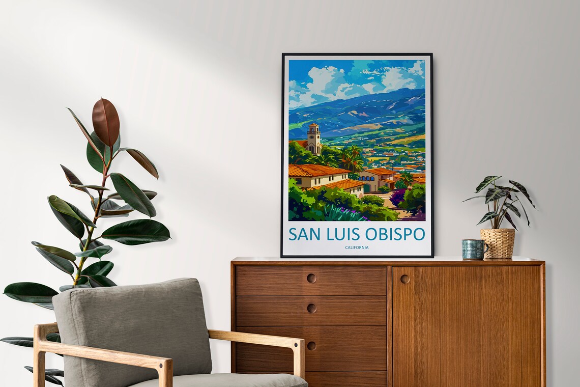 San Luis Obispo Travel Poster, California Wall Art - Image 2