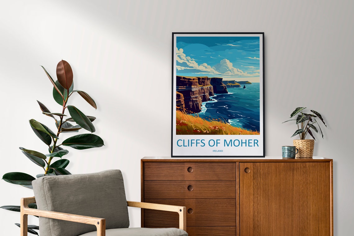 Cliffs of Moher Ireland Travel Poster with Dramatic Sea Cliffs - Image 2