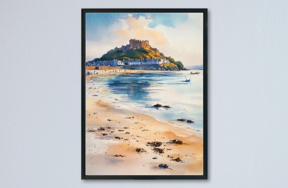 Marazion St Michaels Mount Beach Castle Island Cornwall Coast Poster
