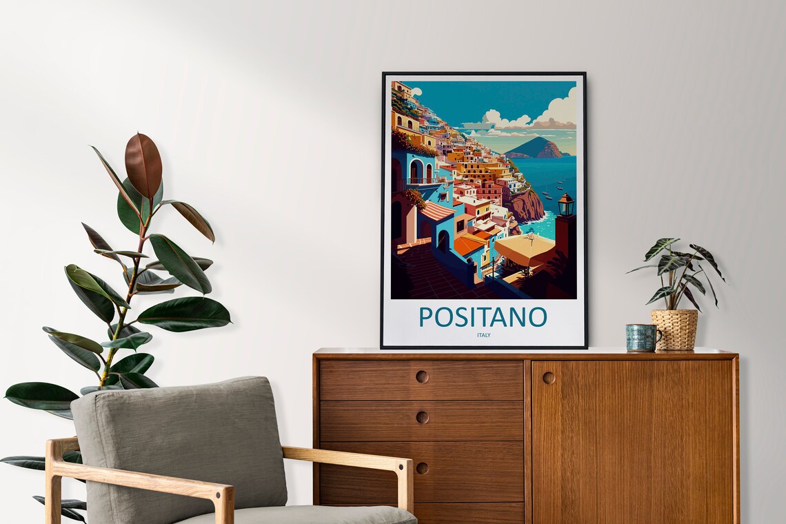Positano Travel Poster, Italy Wall Art Print - Image 2