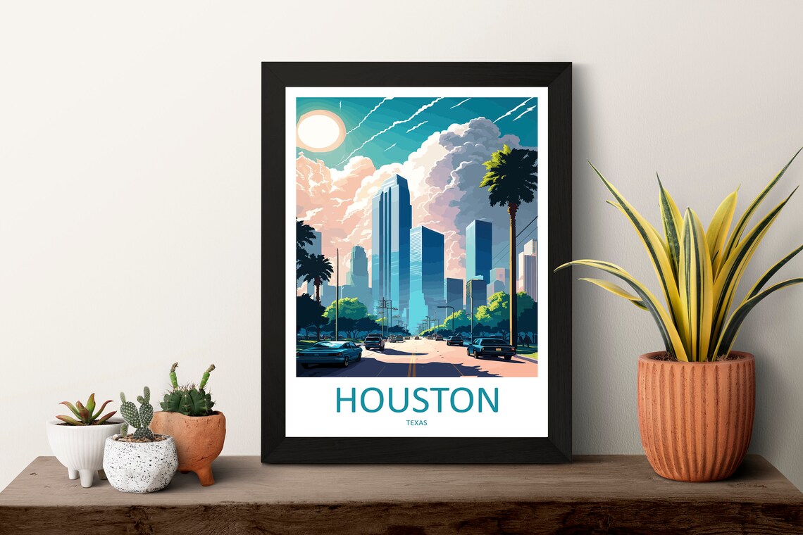 Houston Travel Poster, Texas Place Print - Image 3