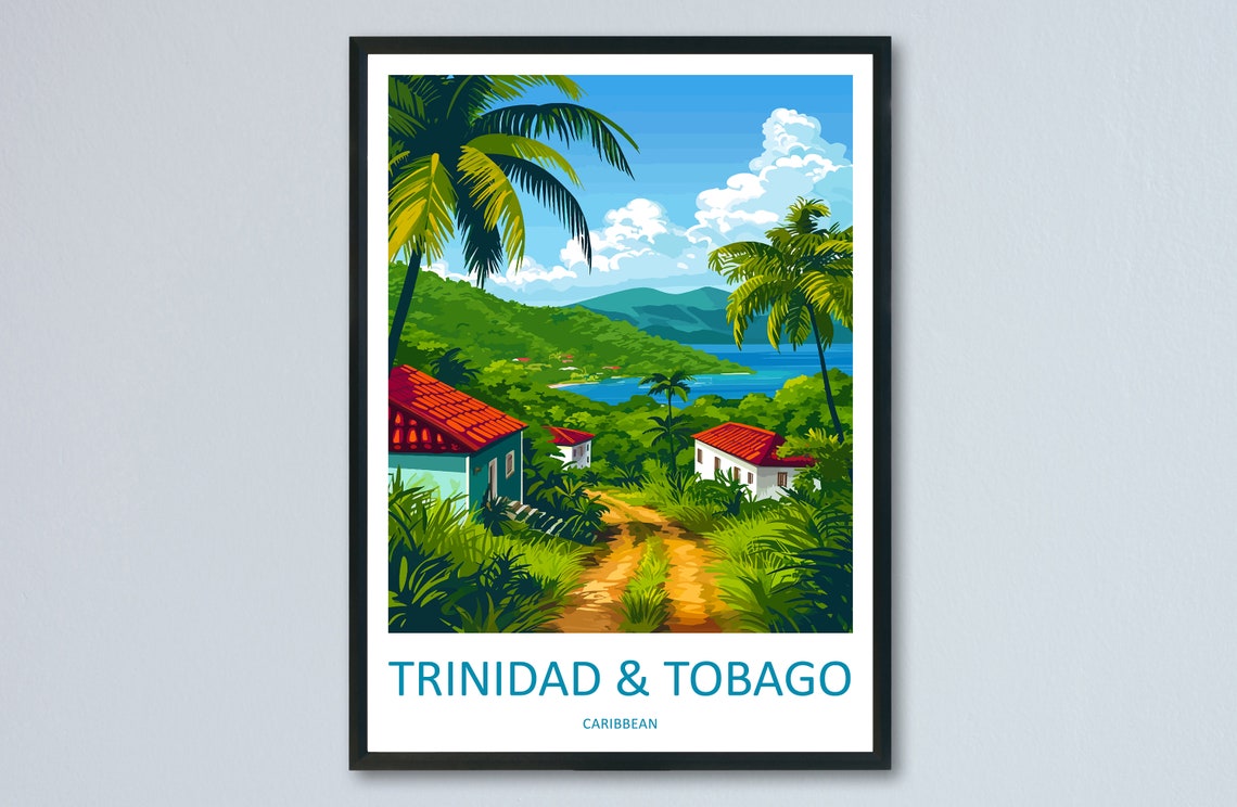 Trinidad And Tobago Travel Print Wall Art Trinidad And Tobago Wall Hanging Home Dcor Trinidad And Tobago Gift Art Lovers Wall Art Caribbean