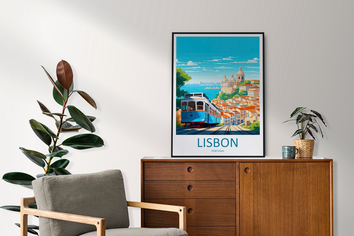 Lisbon Tram Travel Poster, Portugal Wall Decor - Image 2