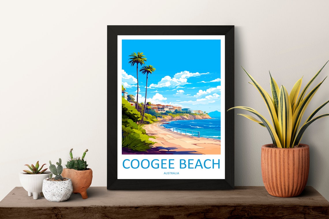 Coogee Beach Palm-Lined Coastal Promenade With Ocean Views Poster - Image 3