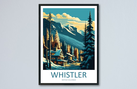 Whistler Travel Poster, Ski Lover Wall Art