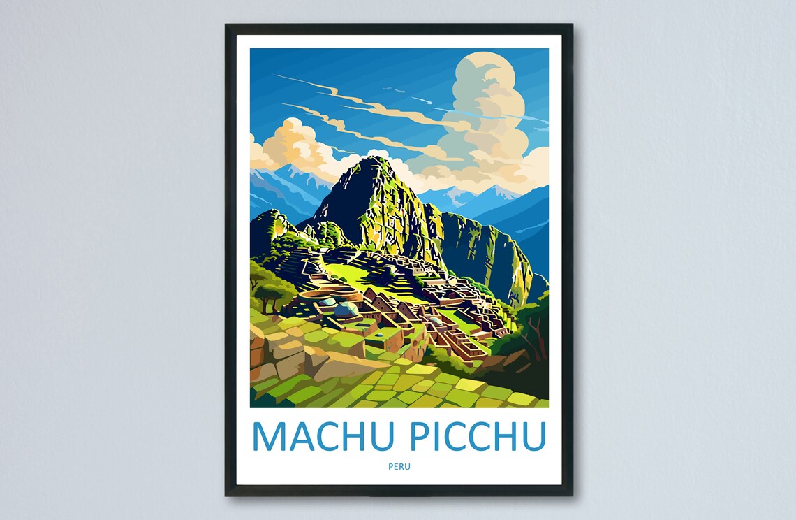 Machu Picchu Travel Poster, Peru Wall Art