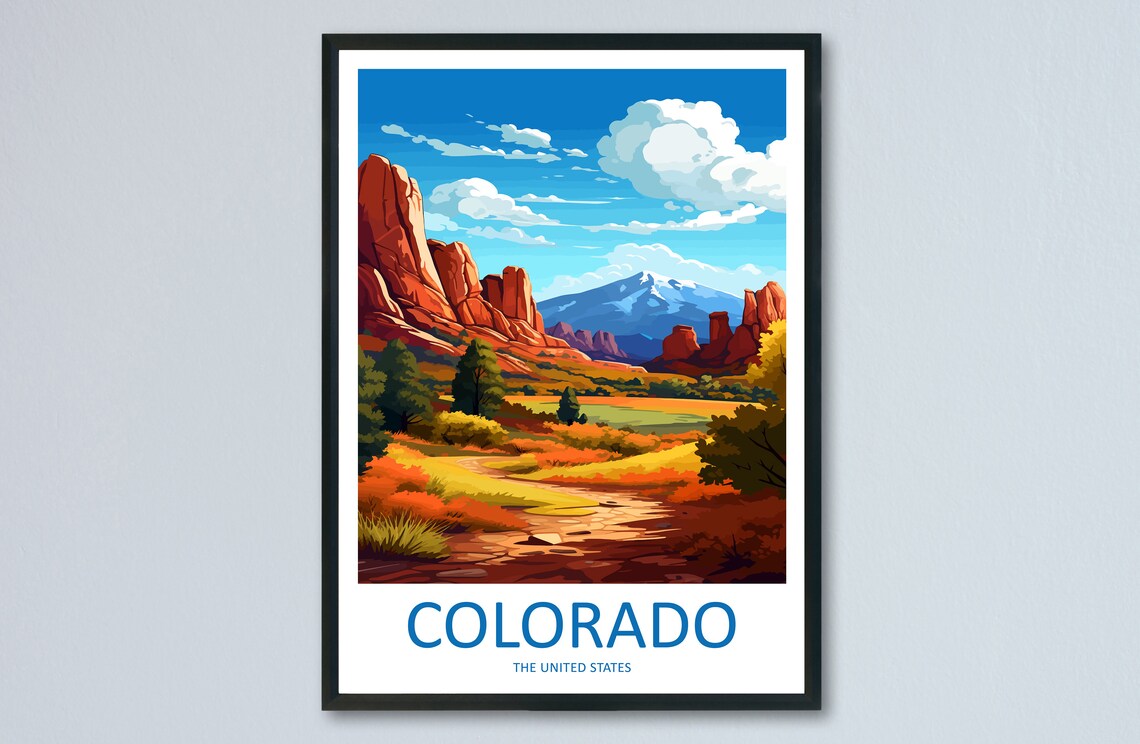 Colorado Travel Poster, USA Place-Inspired Wall Art