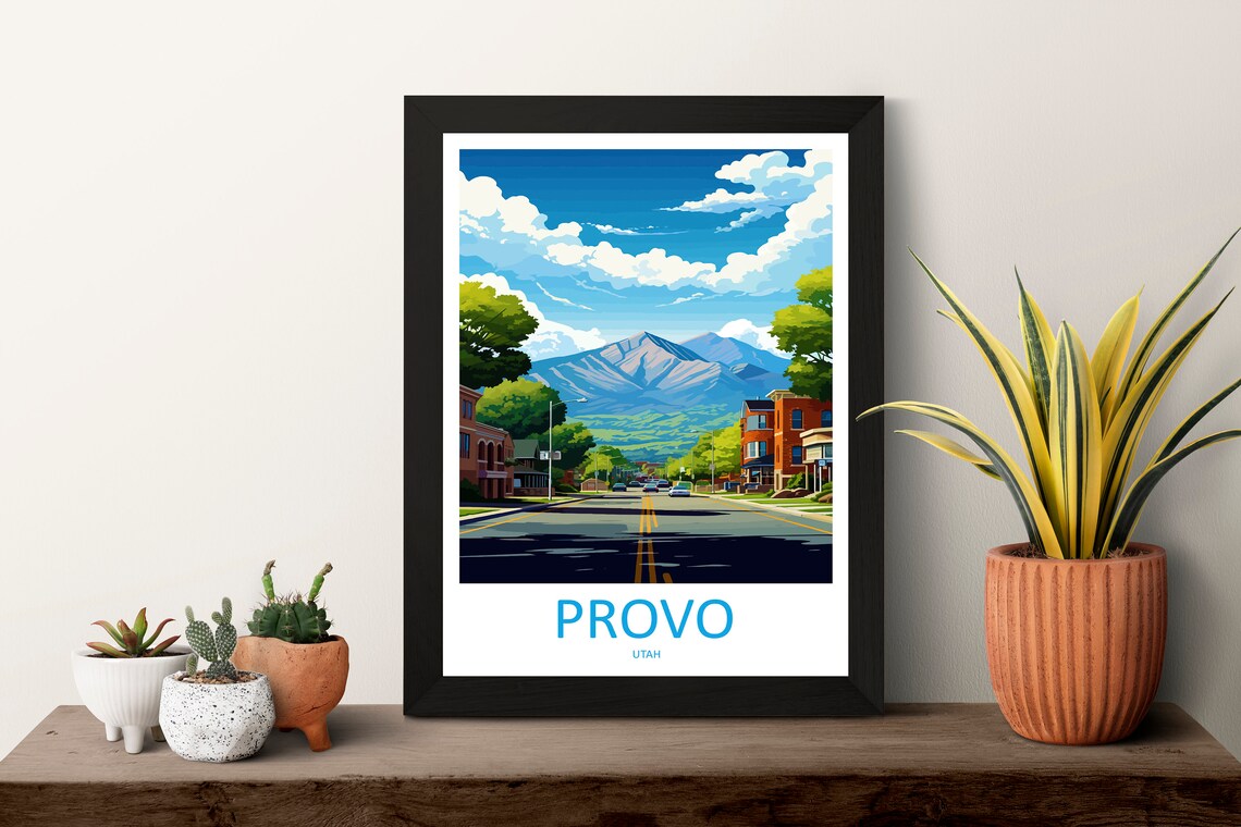 Provo Utah Historic Main Street Beneath the Mountains Poster - Image 3