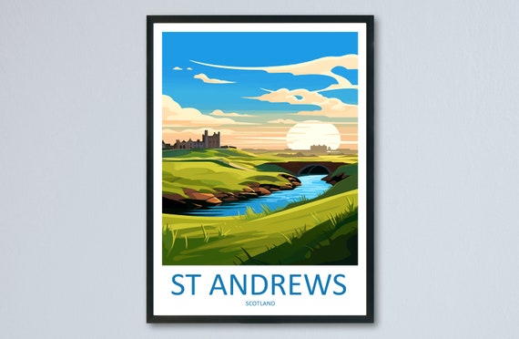 St Andrews Golf Course Travel Print Wall Art Hanging Home Dcor Gift Lovers Scotland Lover Andrew