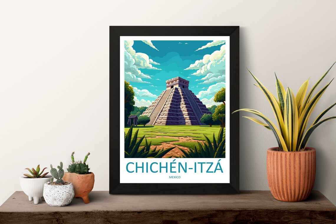 Chichen Itza Travel Poster, Place and Travel Wall Art - Image 3