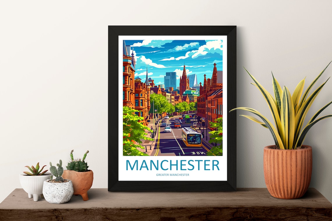 Manchester Travel Print, England Travel Poster - Image 3