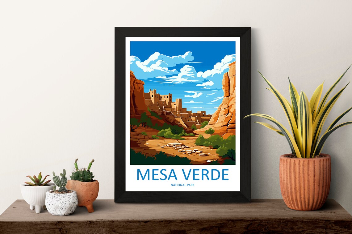 Mesa Verde National Park Travel Poster, Colorado Art - Image 3
