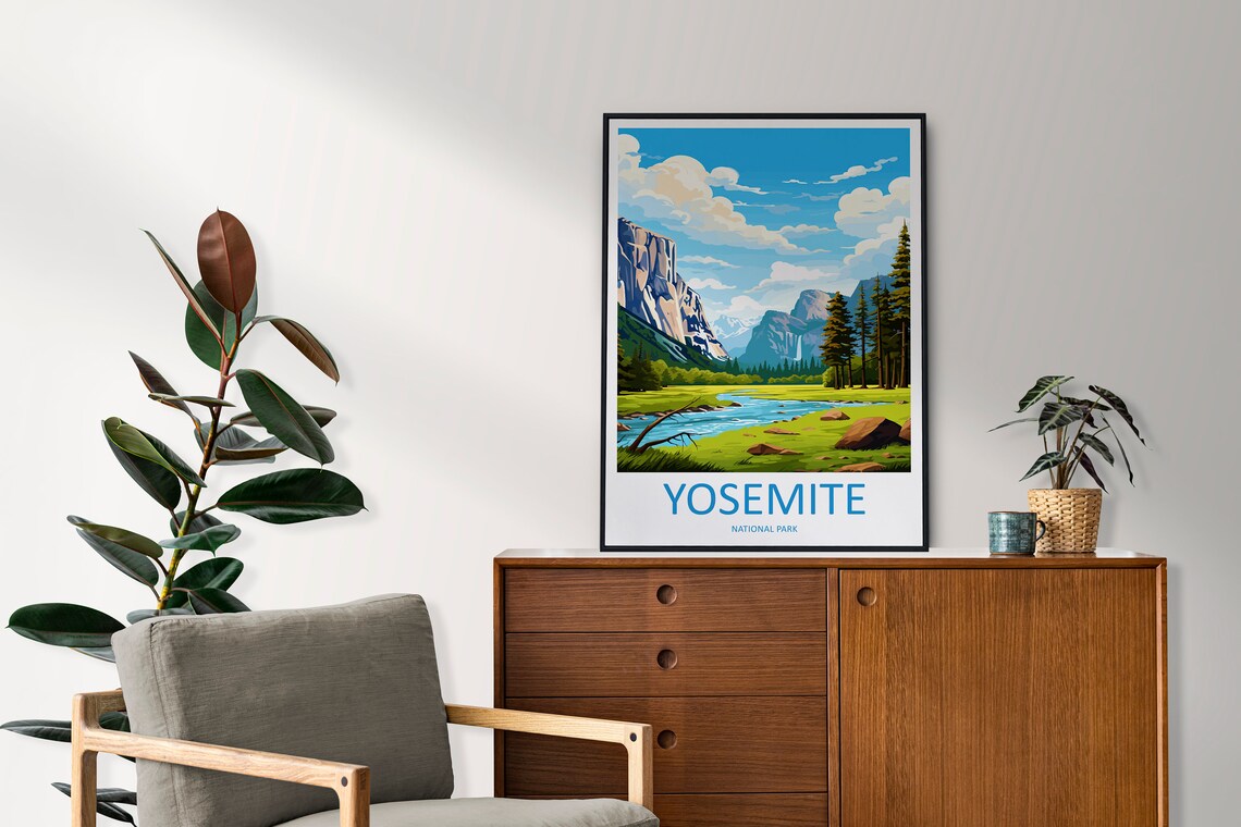 Yosemite Travel Poster, National Park Wall Art - Image 2