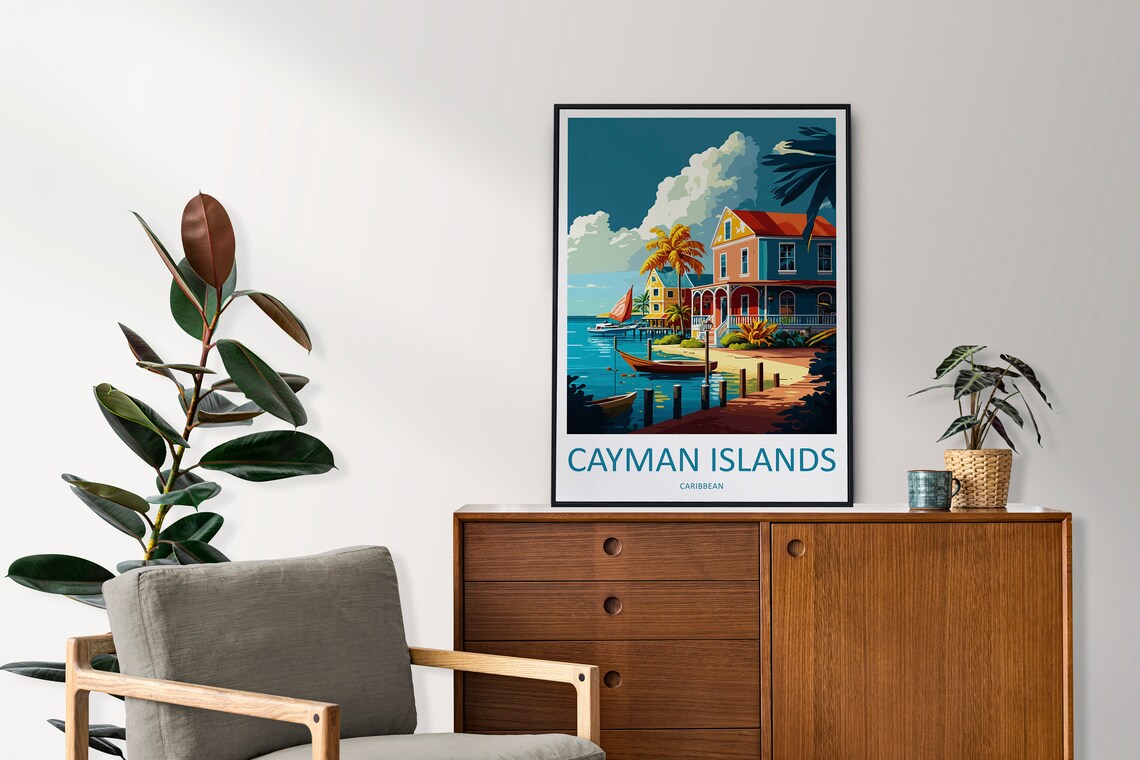Cayman Islands Travel Print, Caribbean Wall Art - Image 2