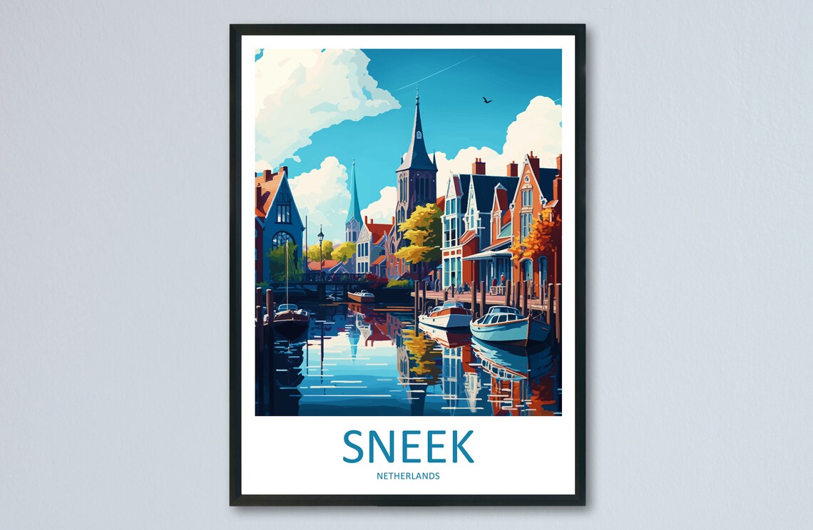 Sneek Travel Poster, Netherlands Place Print