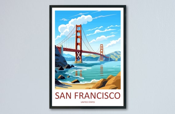 Golden Gate Bridge Travel Poster, San Francisco