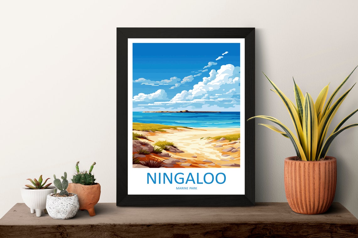 Ningaloo Marine Park Sandy Path to a Turquoise Ocean Beach Poster - Image 3