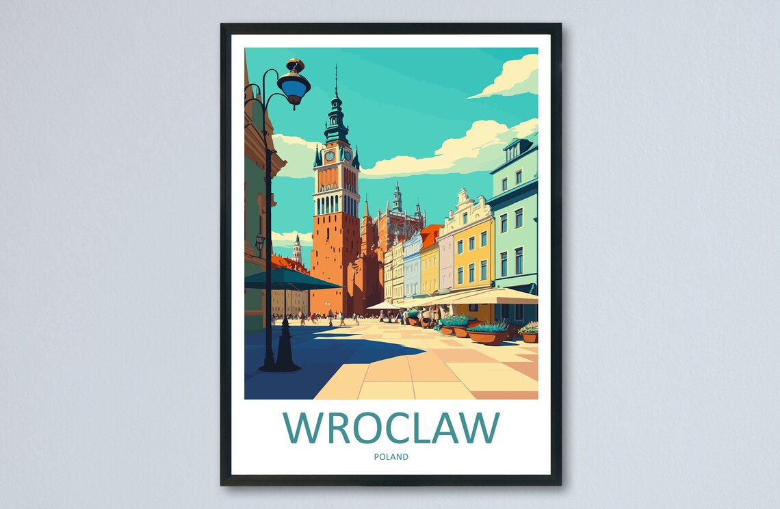 Wroclaw Travel Poster, European City Art Print