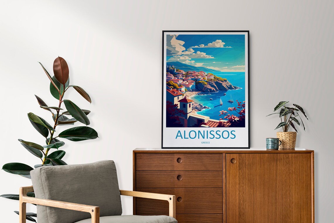 Alonnisos Greece Travel Poster, Europe Wall Art - Image 2