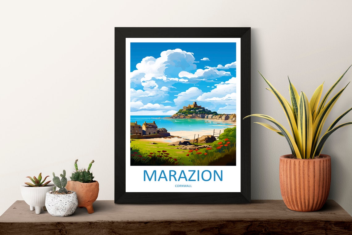 Marazion Cornwall St Michaels Mount Seaside Travel Poster Art - Image 3