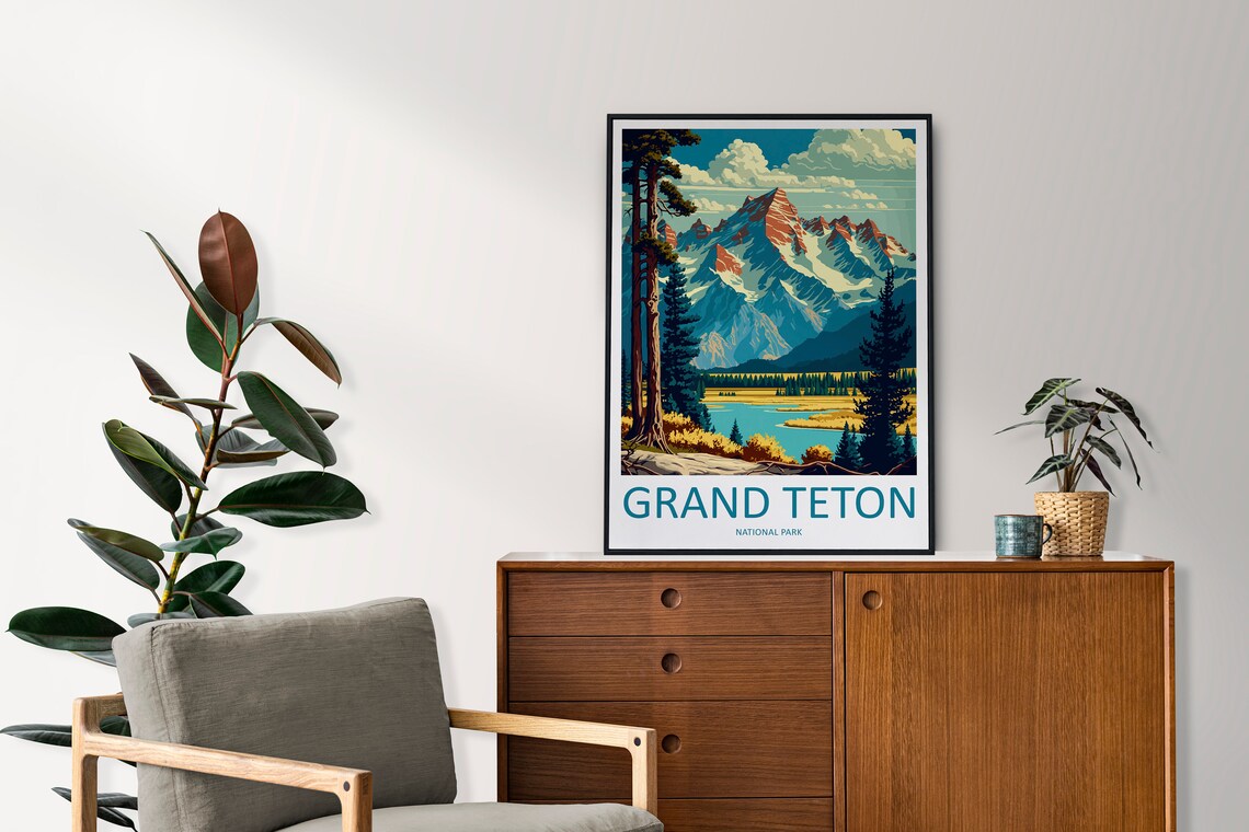 Grand Teton National Park Travel Poster, National Park - Image 2